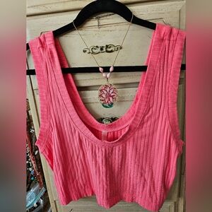 Free People 🌼 Ribbed Crop Top NWOT♡ Lg